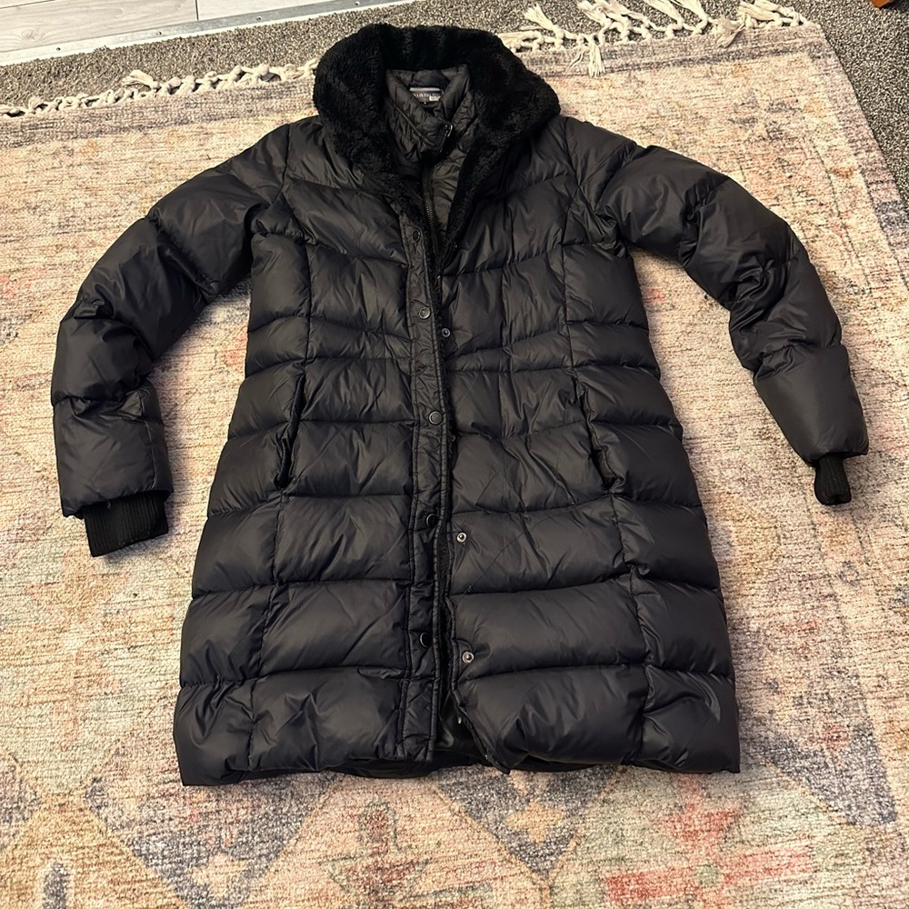 A Pea in the Pod Black Puffer Maternity Jacket